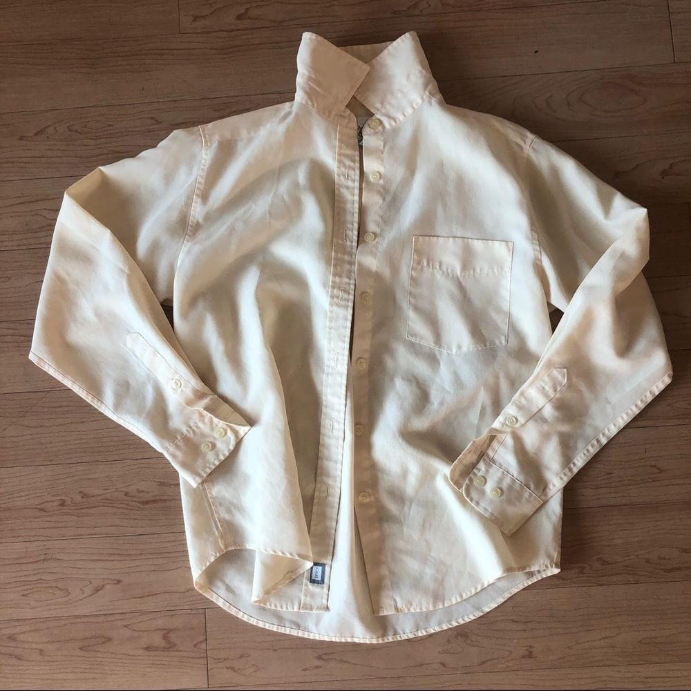 Christopher & Banks Yellow Long Sleeve Button-Up Blouse | Classic Collared Shirt